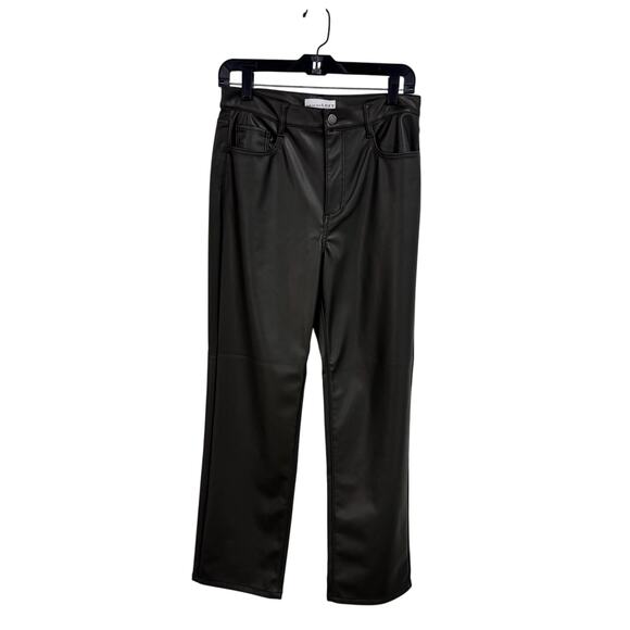 NWT Loft Wide Leg Faux Leather Olive Pants Womens 4 - Picture 1 of 8